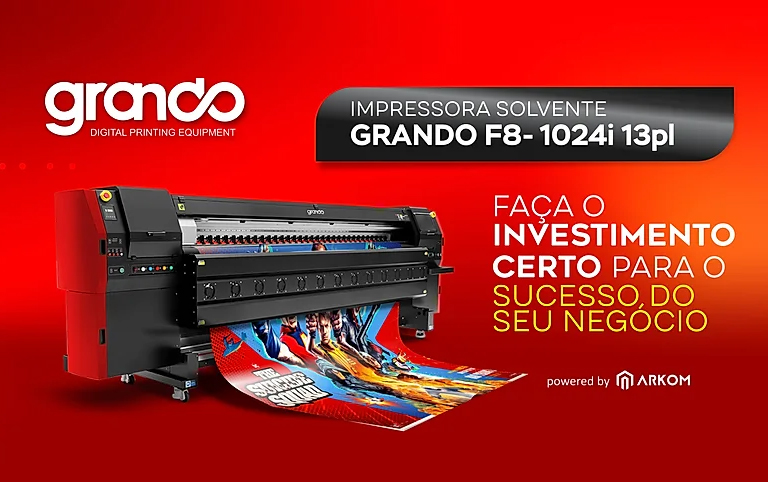 Impressora Solvente Grando F8-1024i 13pl