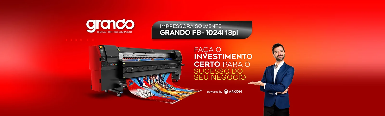 Impressora Solvente Grando F8-1024i 13pl
